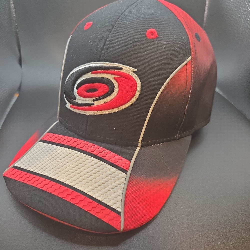 Carolina Hurricanes NHL Hat Adjustable Youth Cap Red Black Fade Embroidered